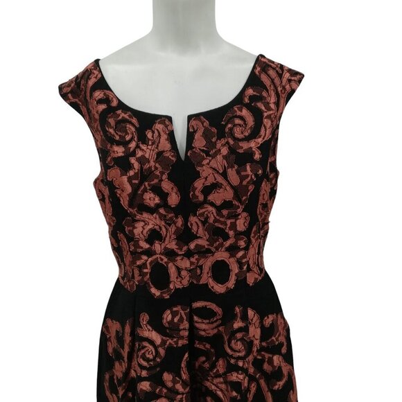 Yoana Baraschi Lace Applique Sleeveless Notch Neck Cocktail Dress Size 4 Party - Picture 6 of 14